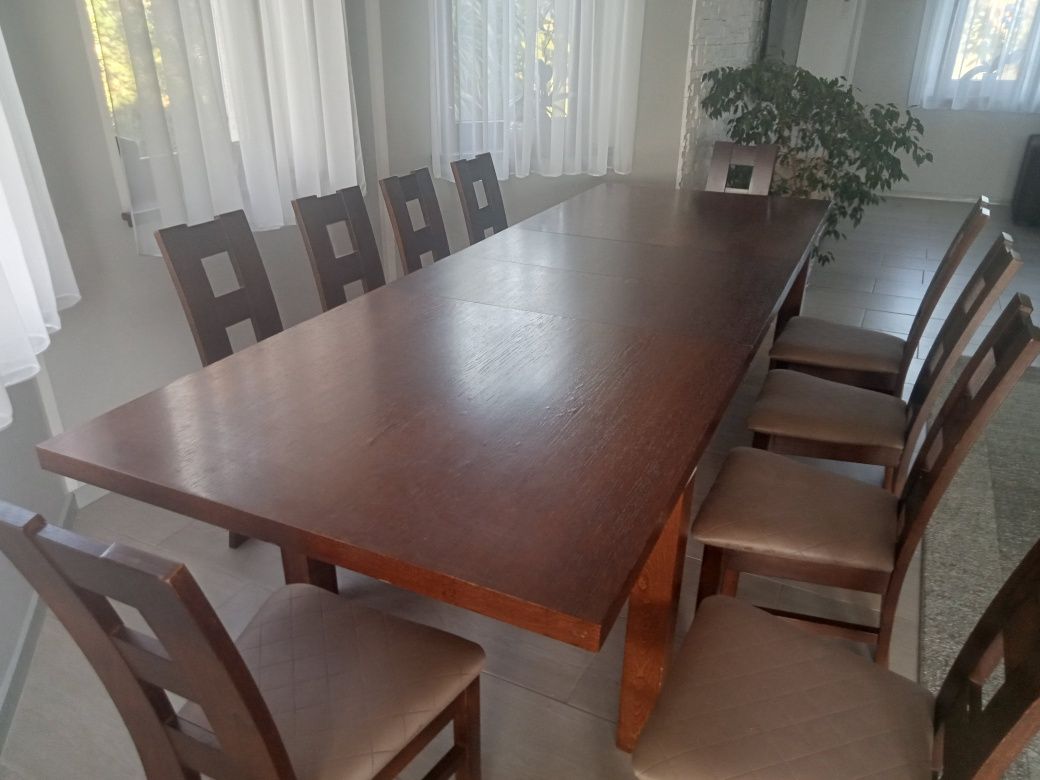 Zestaw stół 280x100 i 10 krzeseł