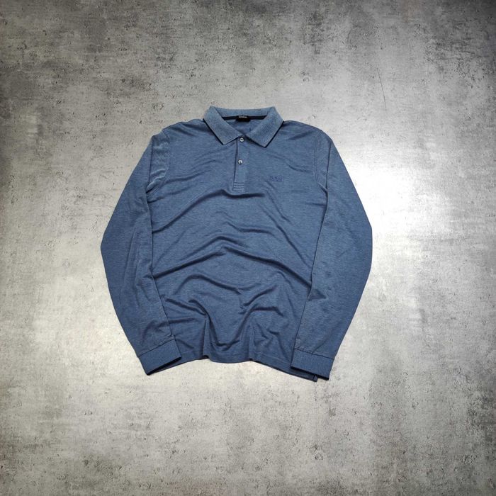 MĘSKA PREMIUM Luxury Koszulka Polo Elegancka Długi Rękaw Hugo Boss