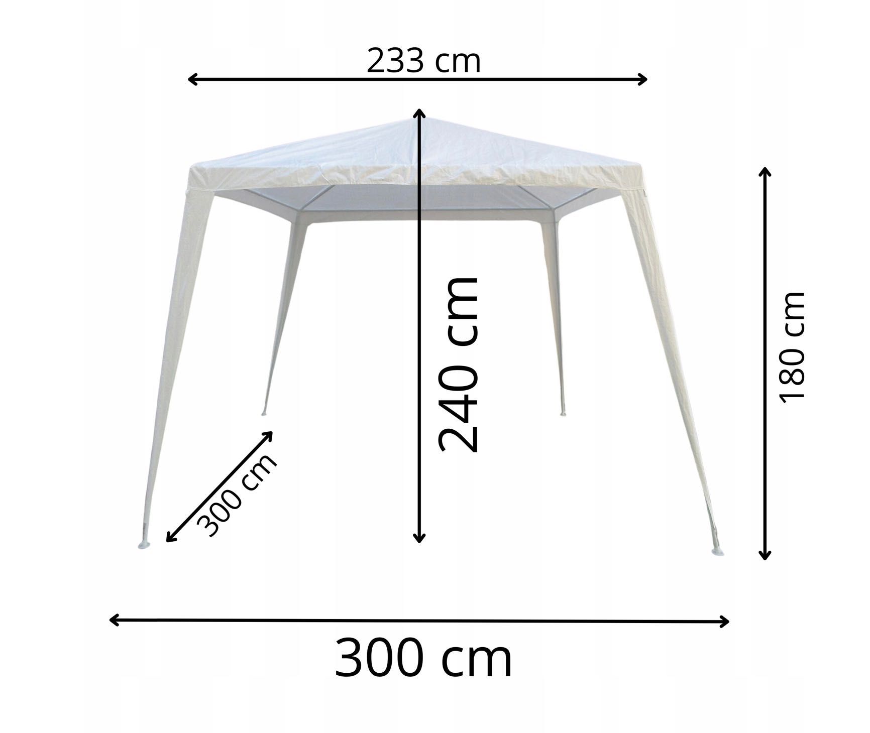 Biały Pawilon ogrodowy 3m x 3m x 2,45m