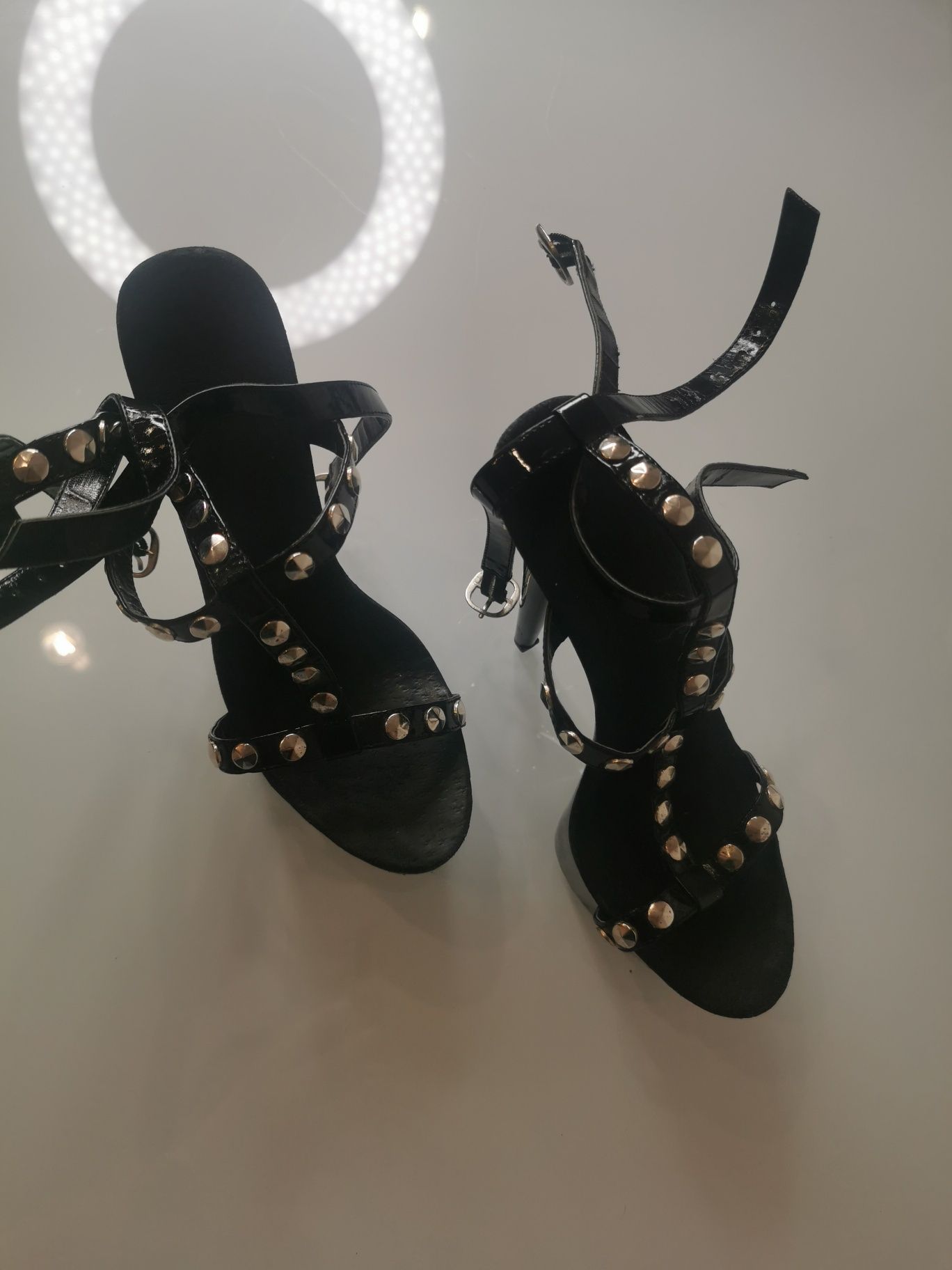 Szpilki HI HEELS na koturnie 15 cm, sandały, pole dance