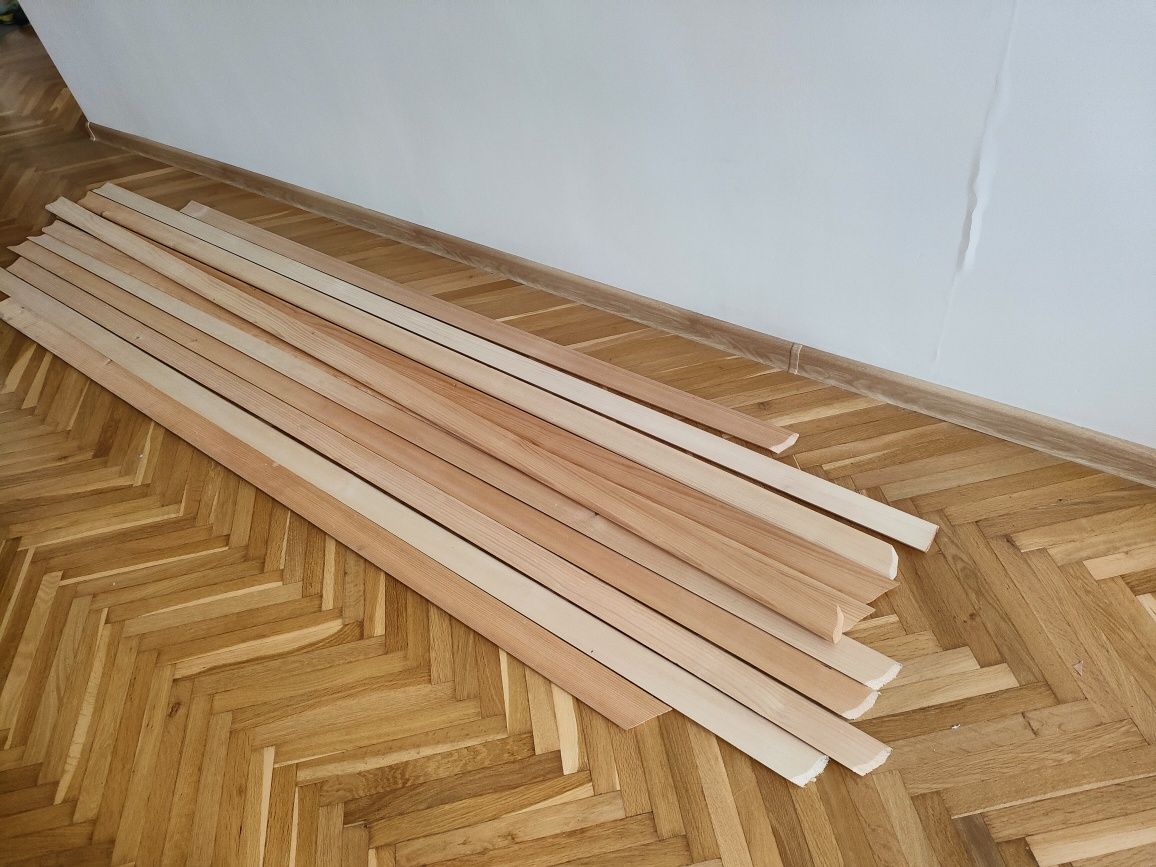 Listwy przypodłogowe drewniane świerkowe, długość listwy 2,5 metra