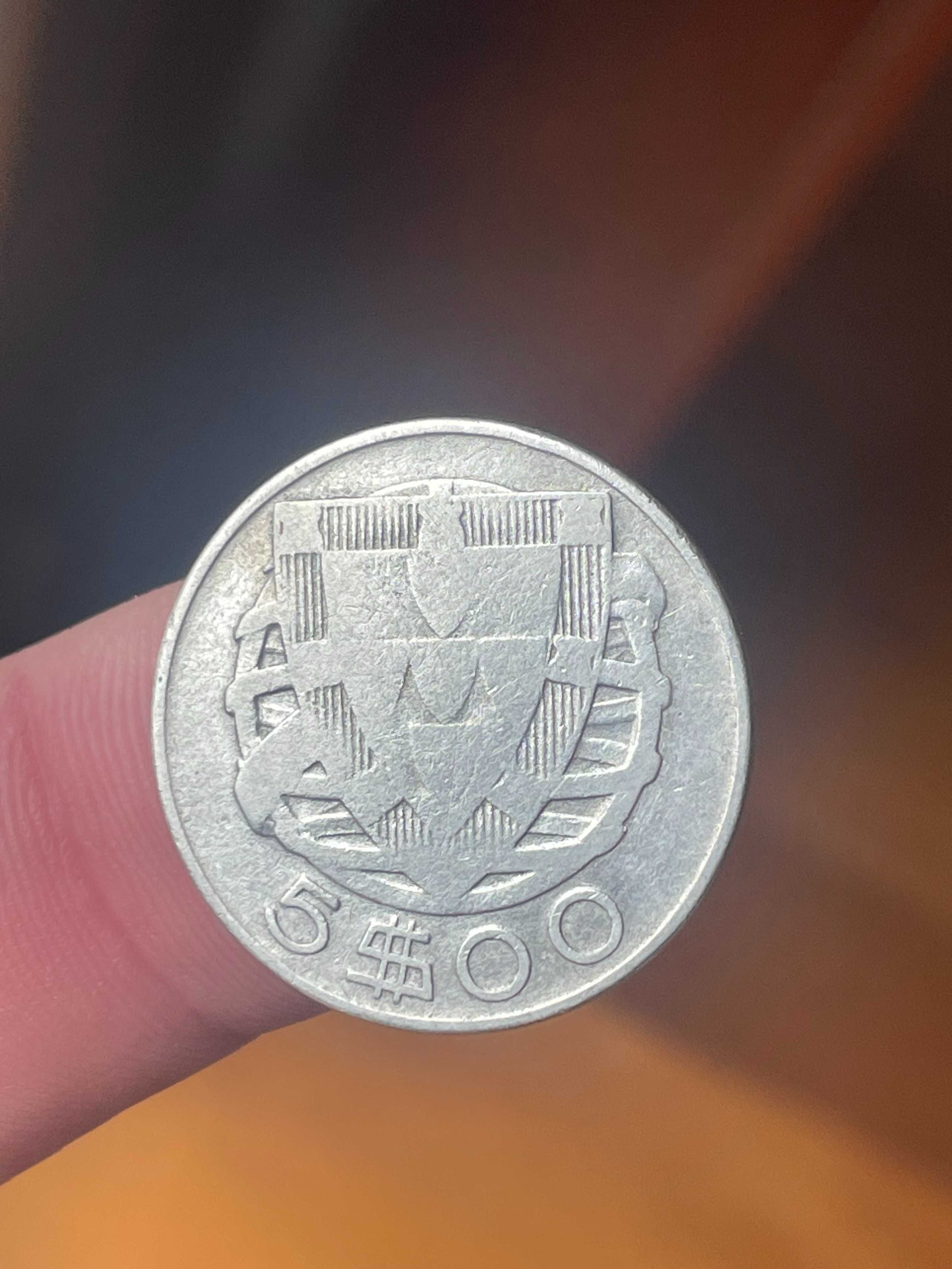 moeda em prata 5 escudos 1942