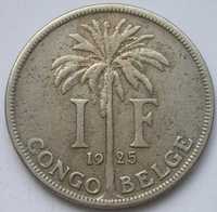 Kongo Belgijskie 1 frank 1925 - Albert