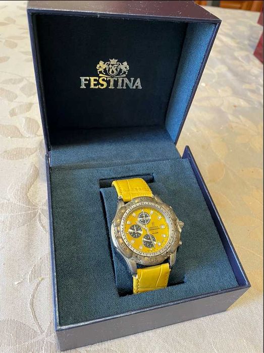 Relógio FESTINA | Yellow Sun | Bracelete Nova Pele | C/ Caixa Original