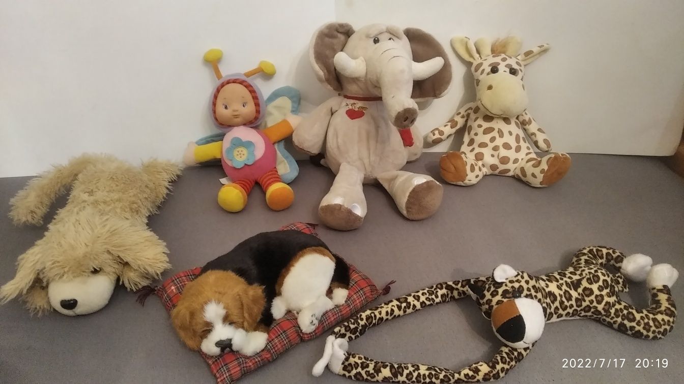 Zestaw Pluszaków Pies jak Prawdziwy Słoń Maskotki Zabawki Gepard Maja