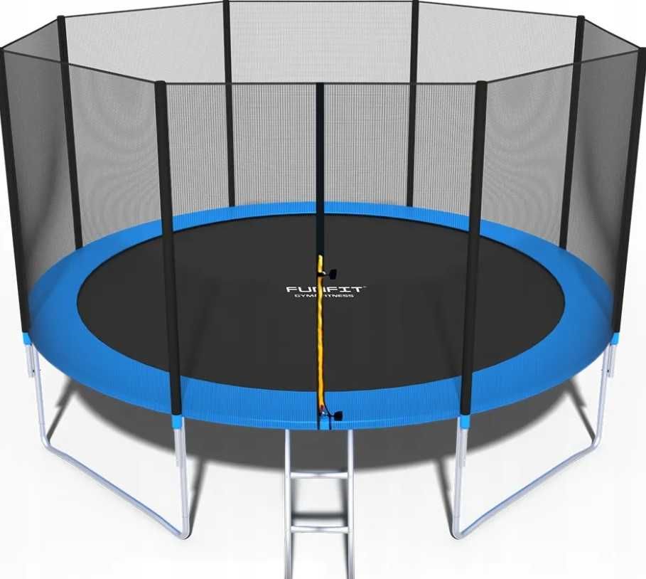 Duża trampolina ogrodowa 404cm z wytrzymałą siatką i drabinką