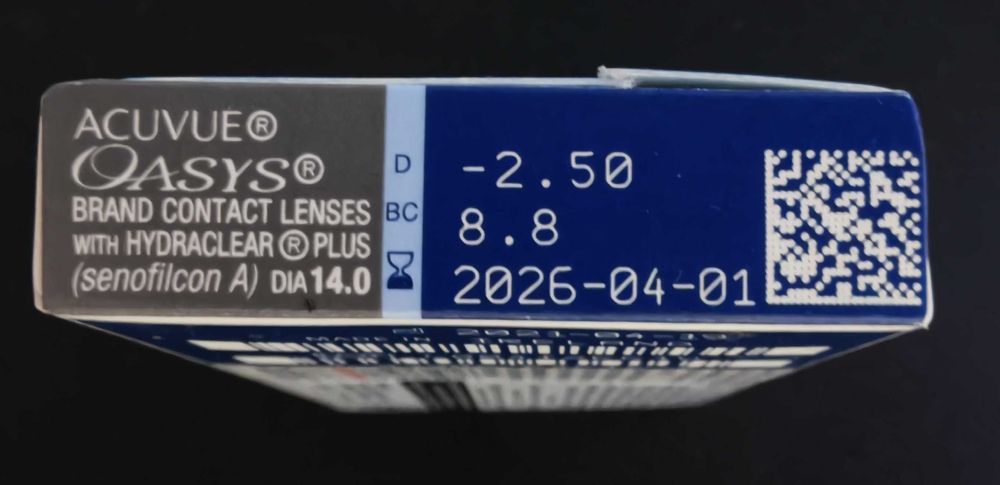 Soczewki 2 tygodniowe Acuvue Oasys -2.50 (3 sztuki)