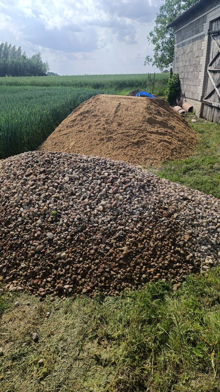 Kamień płukany piasek płukany żwir do betonu ziemia od 1 tony koparka