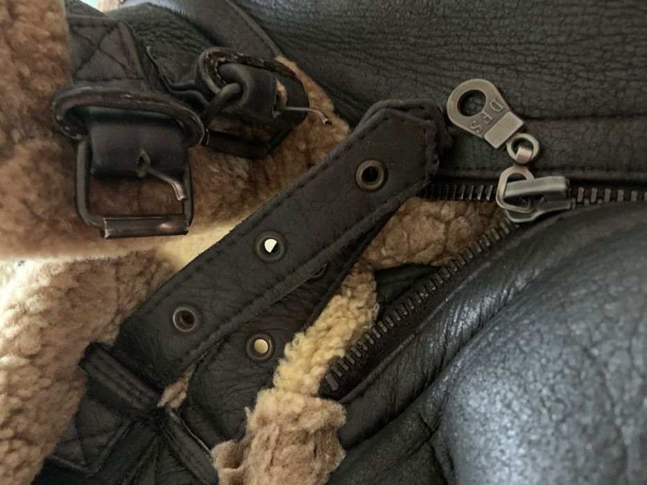 Вінтажна шкіряна дублянка куртка авіатор