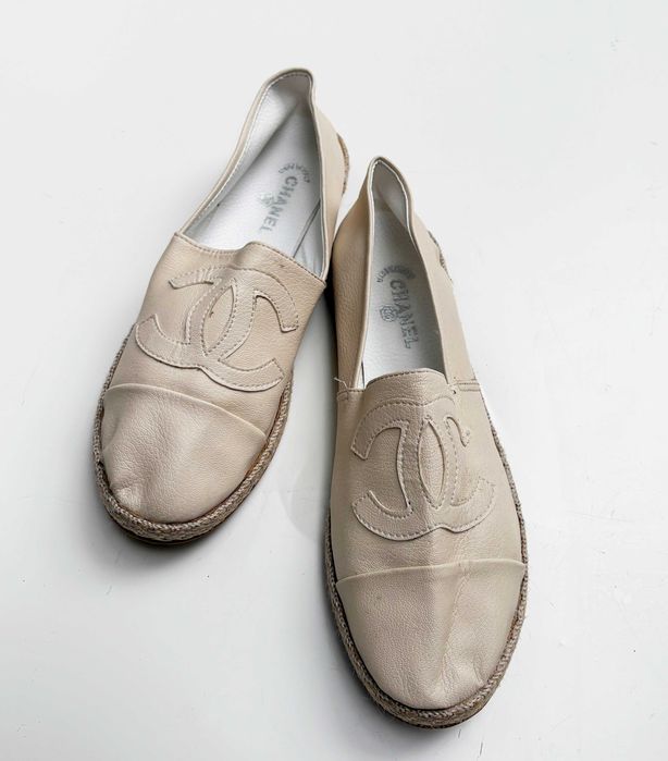 Espadryle Beżowe Beż Chanel Damskie 40 26 cm