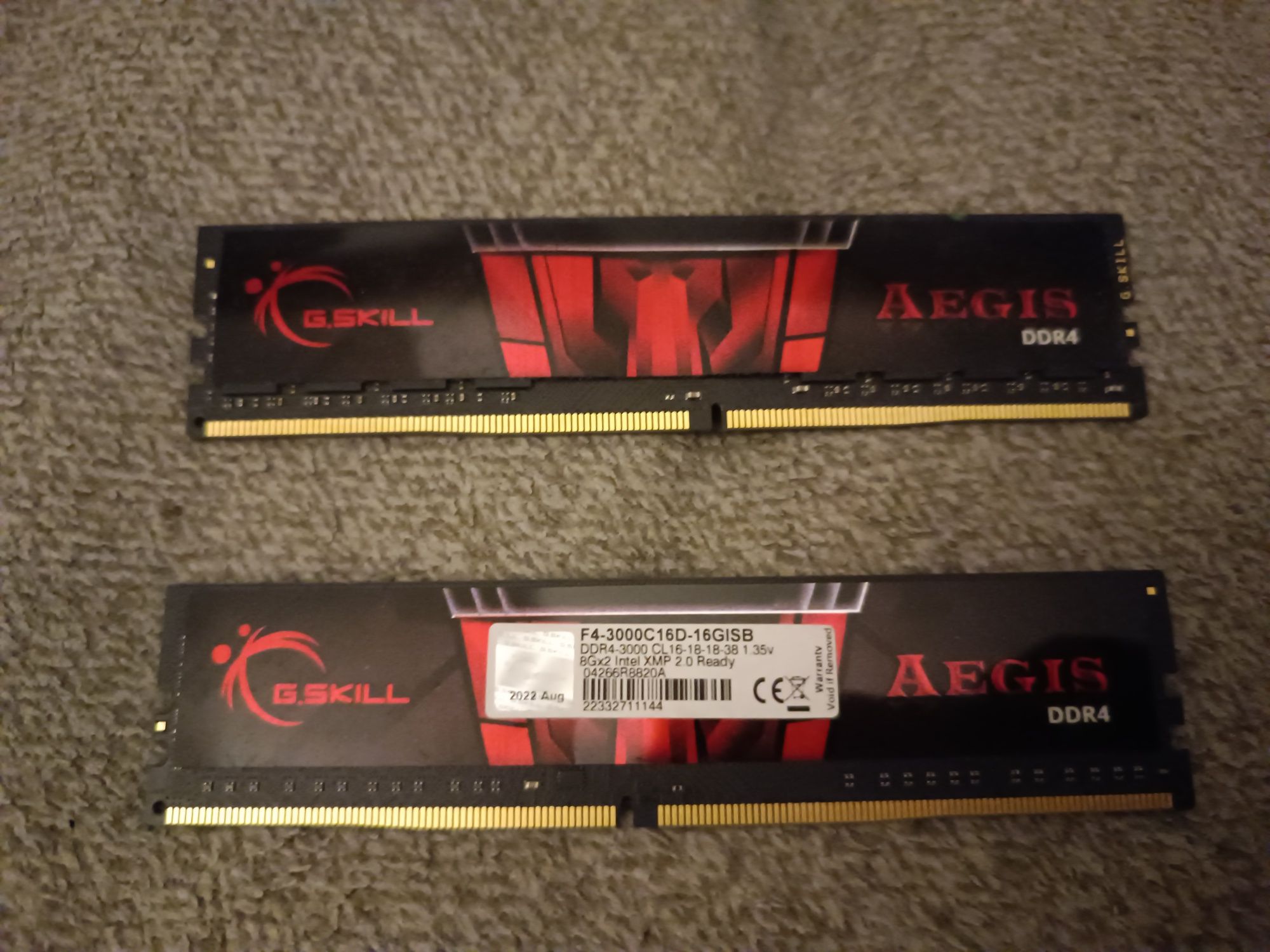 G.SKILL Aegis DDR4 16GB (2x8GB) 3000MHz CL16 - w bardzo dobrym stanie