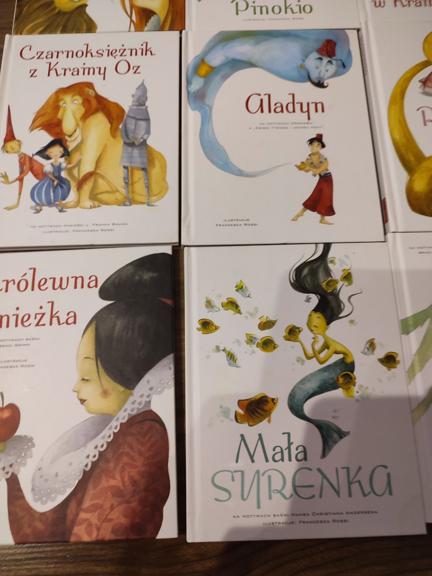 Książki dla dzieci bajki Pinokio Aladyn Mała syrenka Olesiejuk zestaw