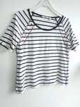 Blusa / Camisola às riscas com botões vermelhos - Punto Roma - Tam. S