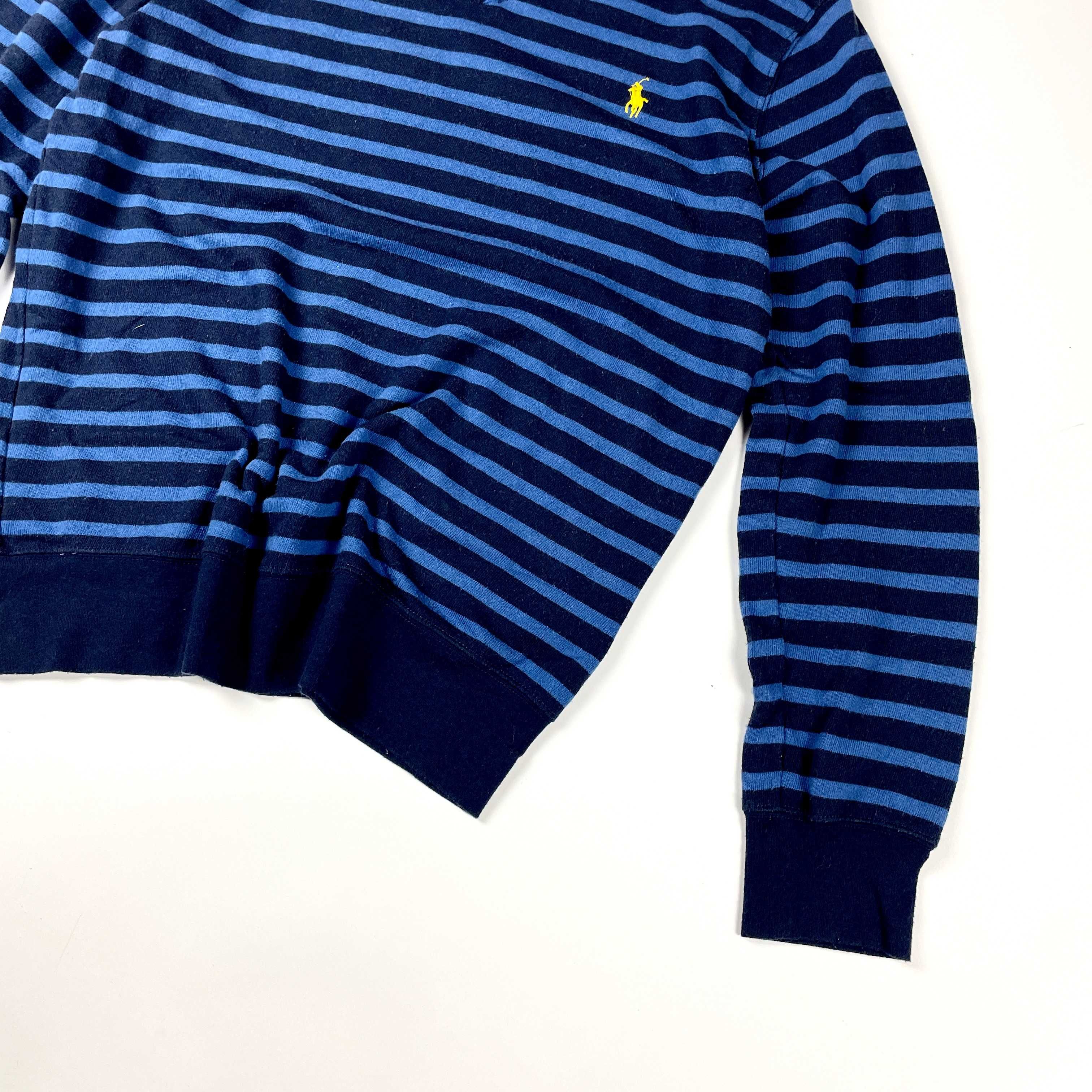 Ralph Lauren navy elegancki sweterek w paski retro (M)