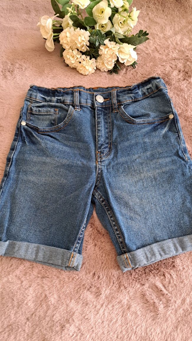 Krótkie 140 spodenki 8 9 lat 10 jeansowe dla chłopca