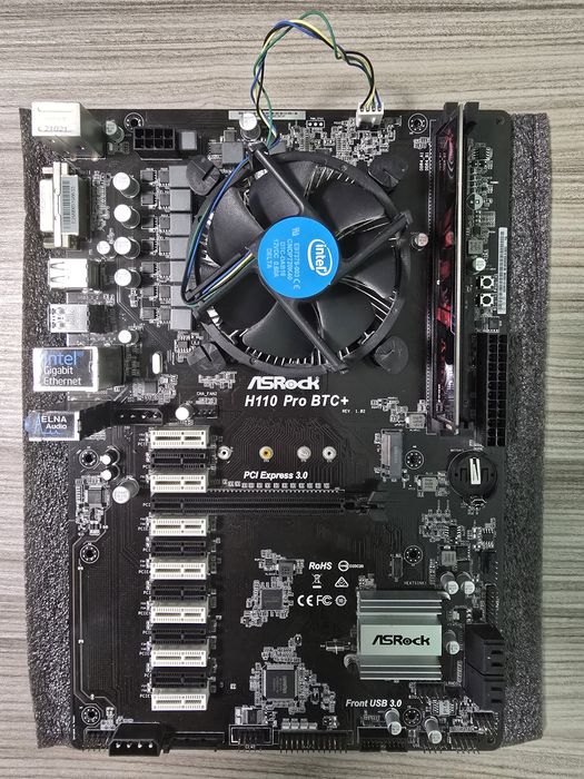 Комплект для роботи Asrock H110 Pro BTC+ S1151, Celeron G3930 ОЗУ 8GB