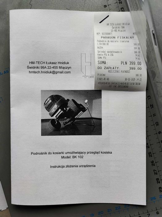 Podnośnik serwisowy do Traktorka  z kołami Wyciągarka Pas Wieszak