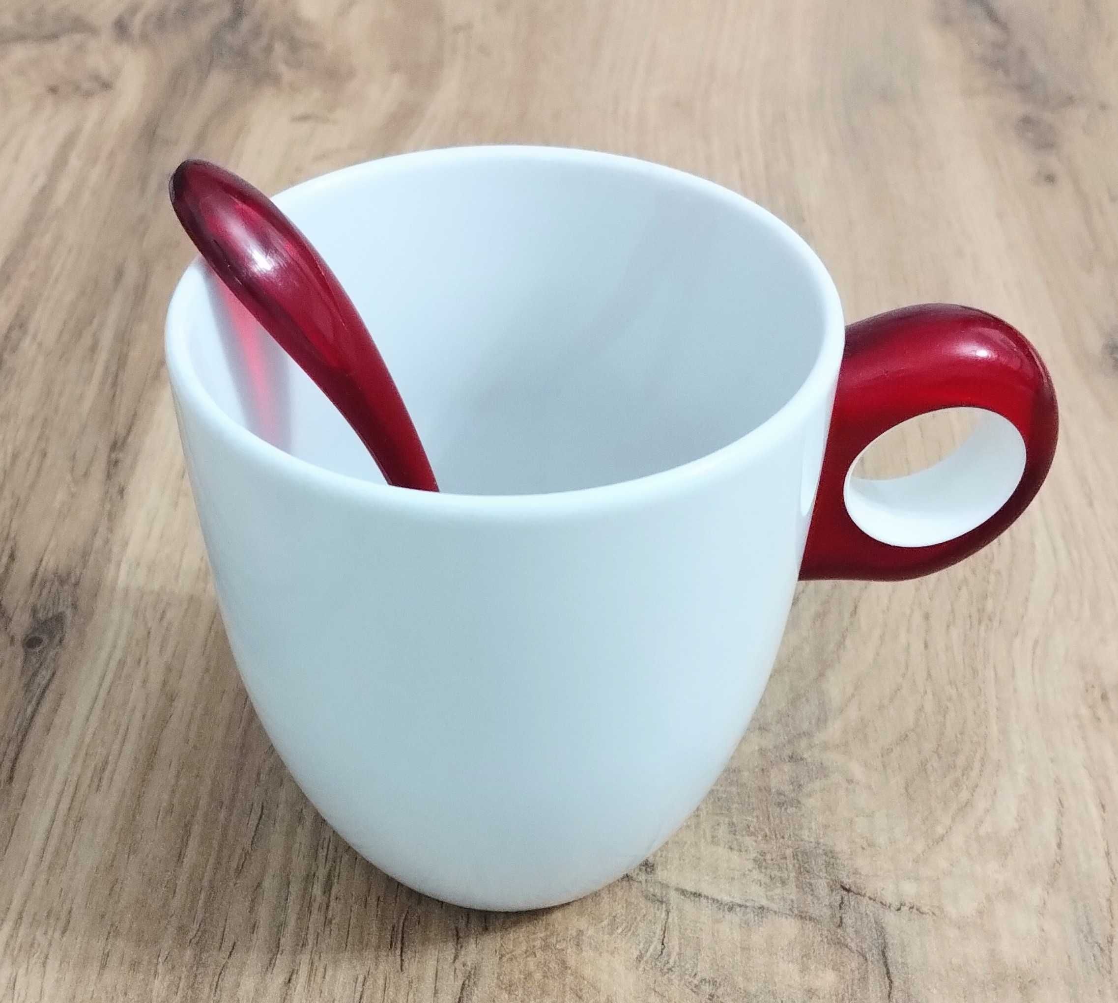 GUZZINI Gocce kubek do kawy z łyżeczką White RED