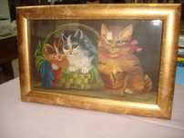 pintado a oleo  três gatos