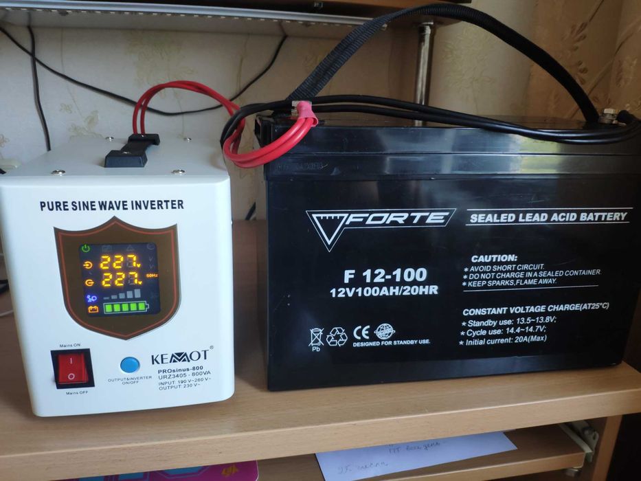 Комплект ДБЖ Kemot PROsinus-800 + аккумулятор FORTE F12-100 100Ah