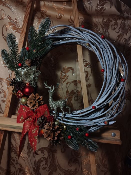 Новорічний вінок, декор новорічний