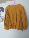 Musztardowy sweterek sweter pleciony