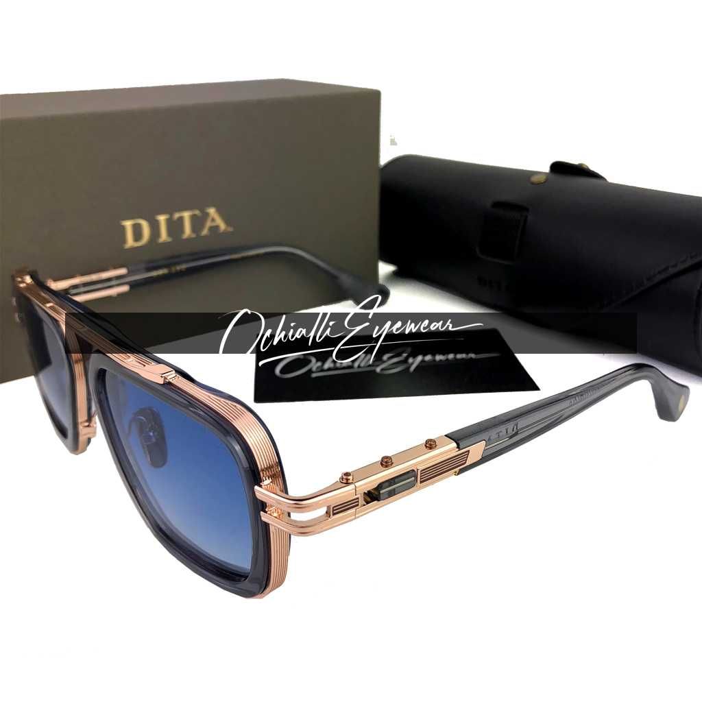Okulary przeciwsłoneczne Dita LXN-EVO szaro/niebieskie z pudełkiem