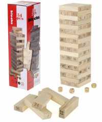 Jenga- drewniana wieża numeryczna -pomoce Montessori NOWA