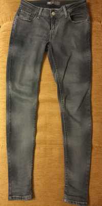 Szare damskie jeansy Levis legging W25 L30