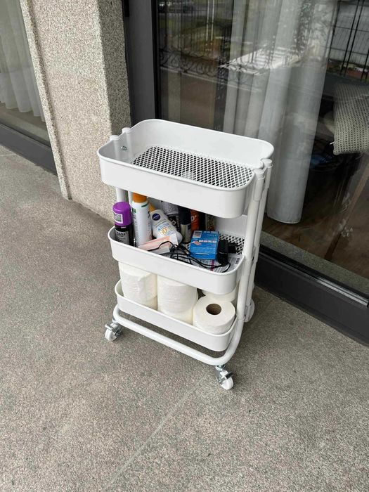 Carrinho IKEA RÅSKOG – Branco, 28x38x61 cm – Em Excelente Estado