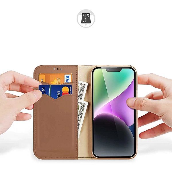 Etui z portfelem Dux Ducis Hivo z blokadą Rfid do iPhone 15 Plus - brą