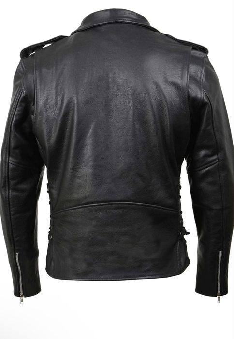 Мужская  кожаная куртка со шнуровками по бокам.Motorcycle Riders