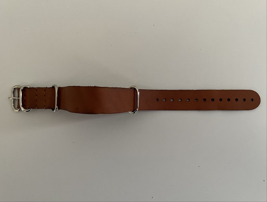 Skórzany pasek NATO brazowy do zegarka, military