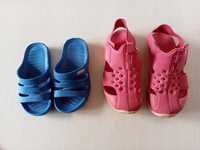 Klapeczki /obuwie na basen , noniebieskie  i czerwone dla dzieci 25i 2