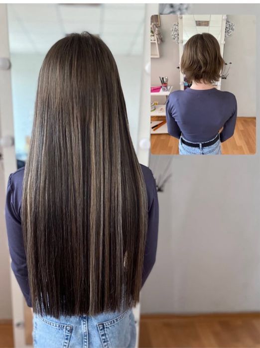 Капсульное наращивание натуральных/термоволос.