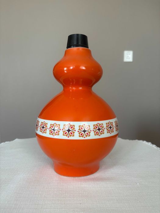 Lampka nocna - porcelana Ćmielów Pomarańczowa