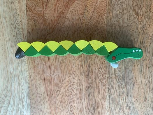Zabawka aligatorek drewniana edukacyjna Montessori, wiek 1,5+