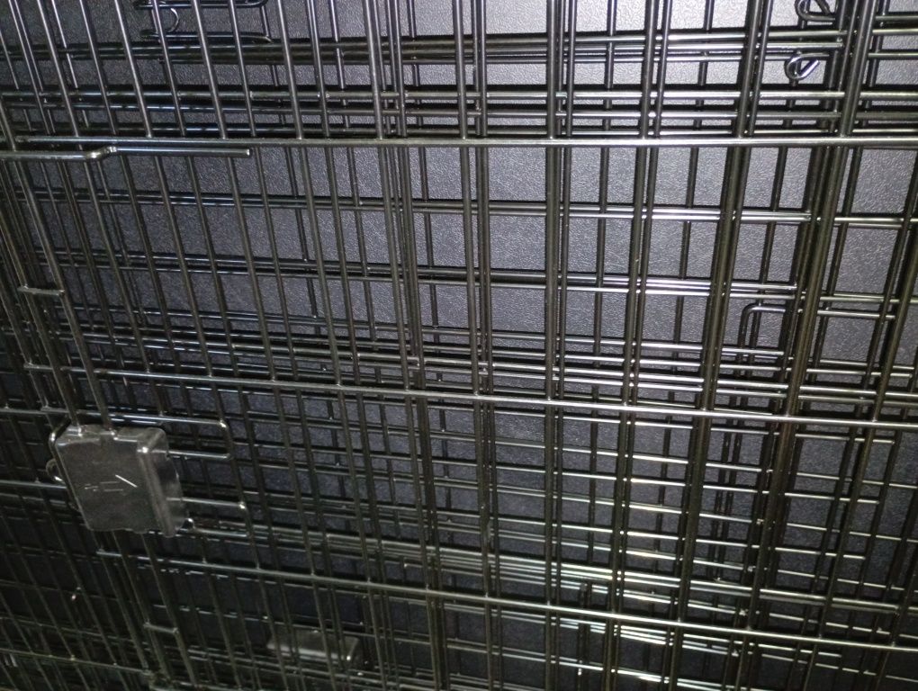 Składana metalowa klatka dla psa 107 x 71 x 76 cm Podwójne drzwi