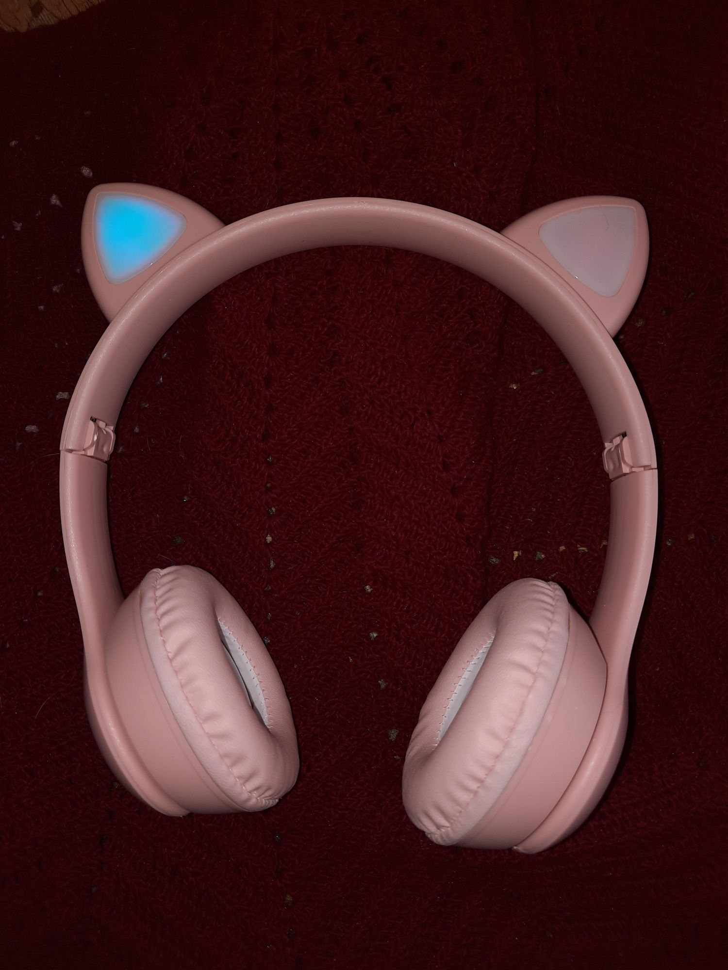 Беспроводные полноразмерные Bluetooth наушники LED с кошачьими ушками