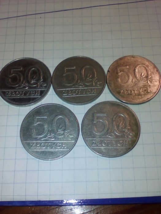 Monety 50 zl. z 1990 roku