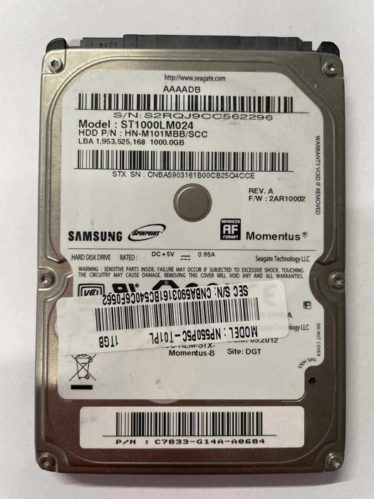 Dysk twardy 2,5' 1TB Samsung ST1000LM024 - stan bardzo dobry