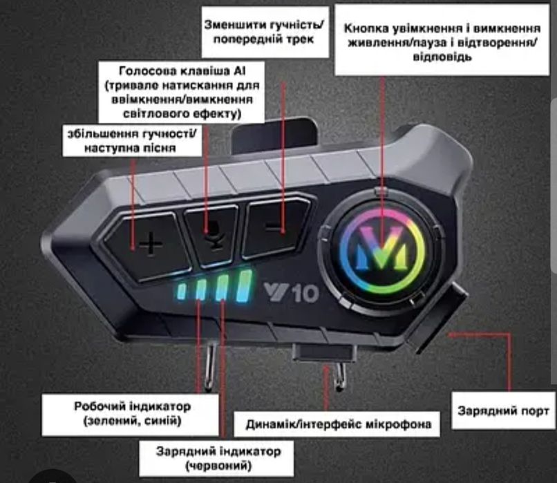 Мотогарнитура для шлема,інтерком, y70 dearelec dk 02 y10 motor d3x