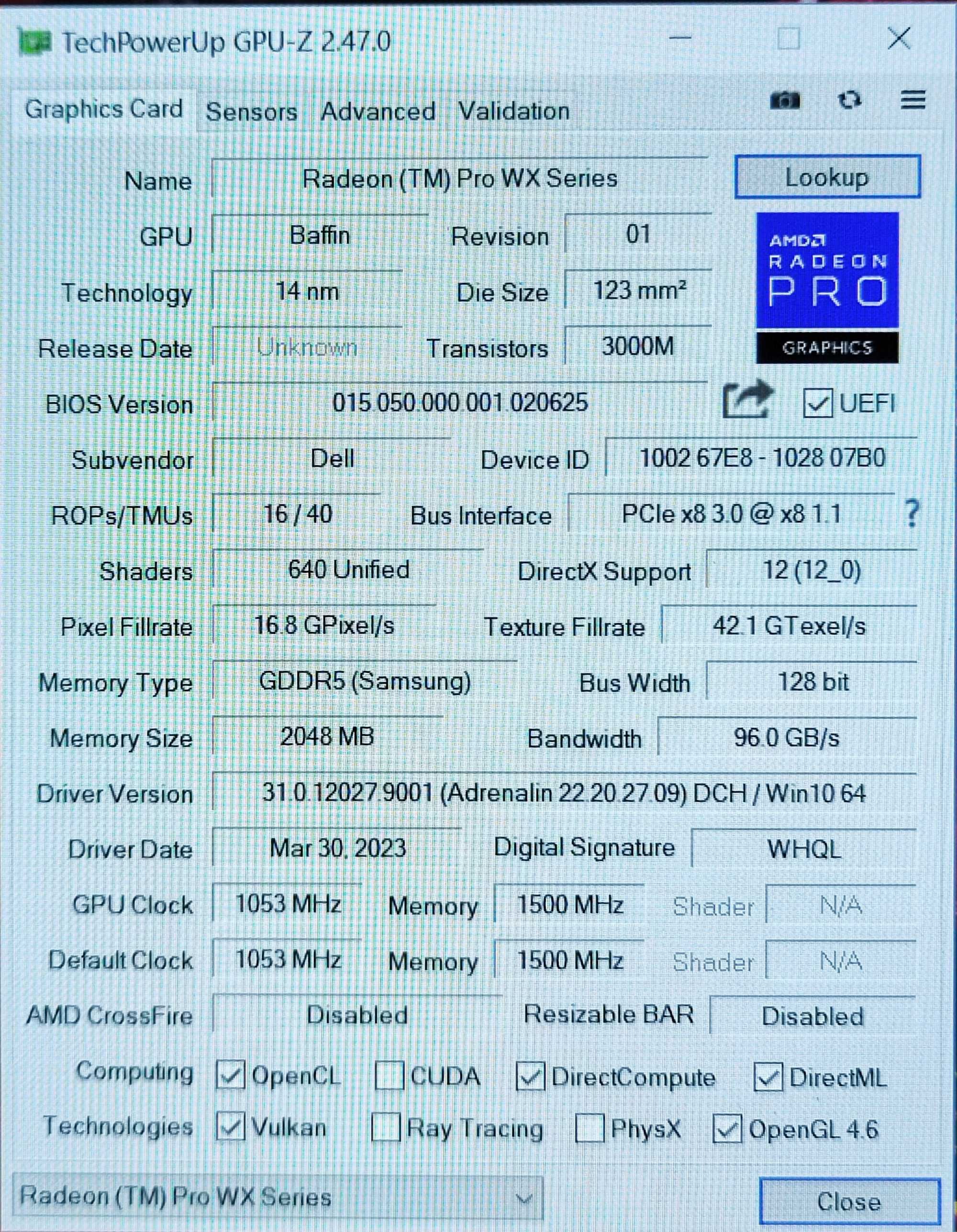 Ноутбук Dell Precision 7520 IPS 15,6 Core i5-7440HQ/16Gb/SSD/Radeon WX