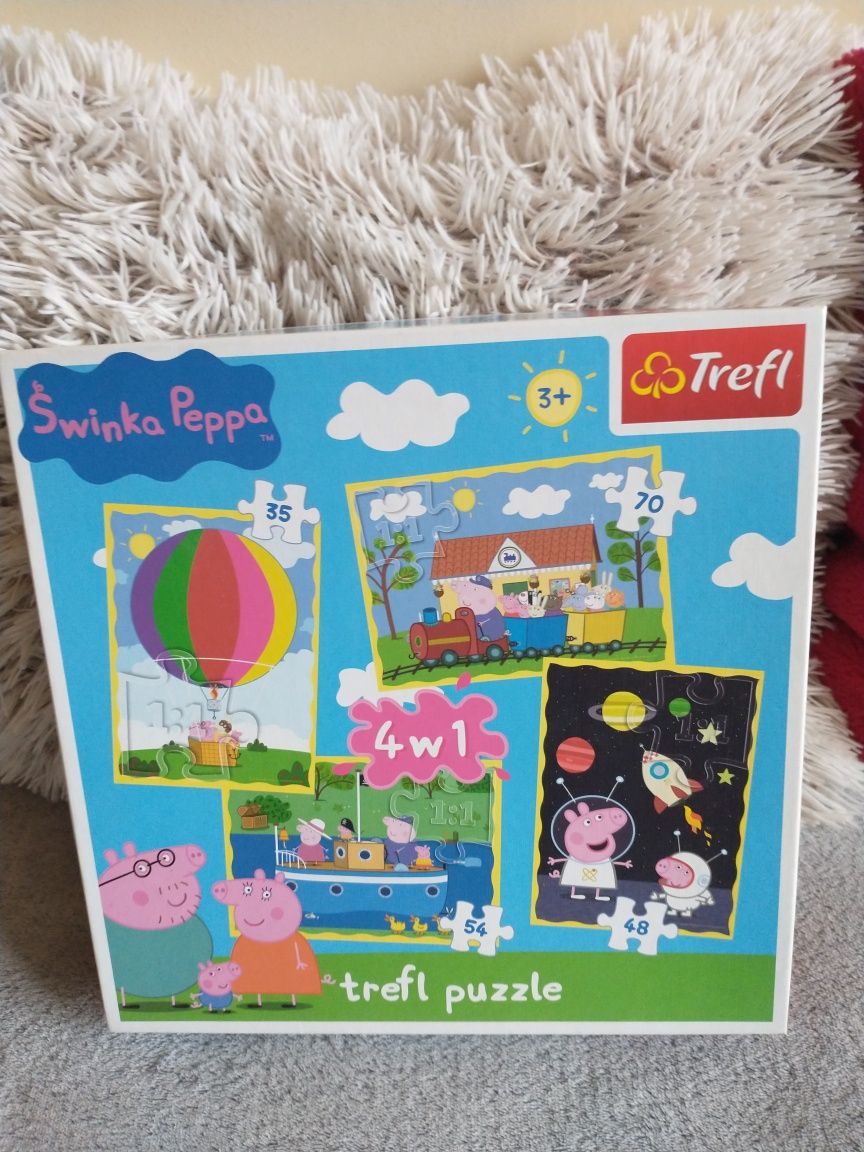 Świnka Peppa puzzle klocki torebka tygrysek