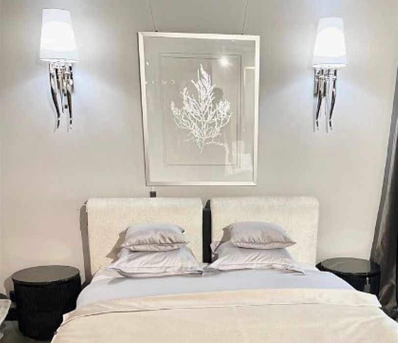 Duży kinkiet  Almi Decor   chrom + tkanina