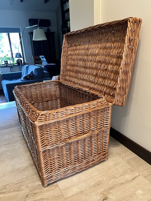 Duży kufer wiklinowy skrzynia z wikliny 90 x 53 x 53 cm