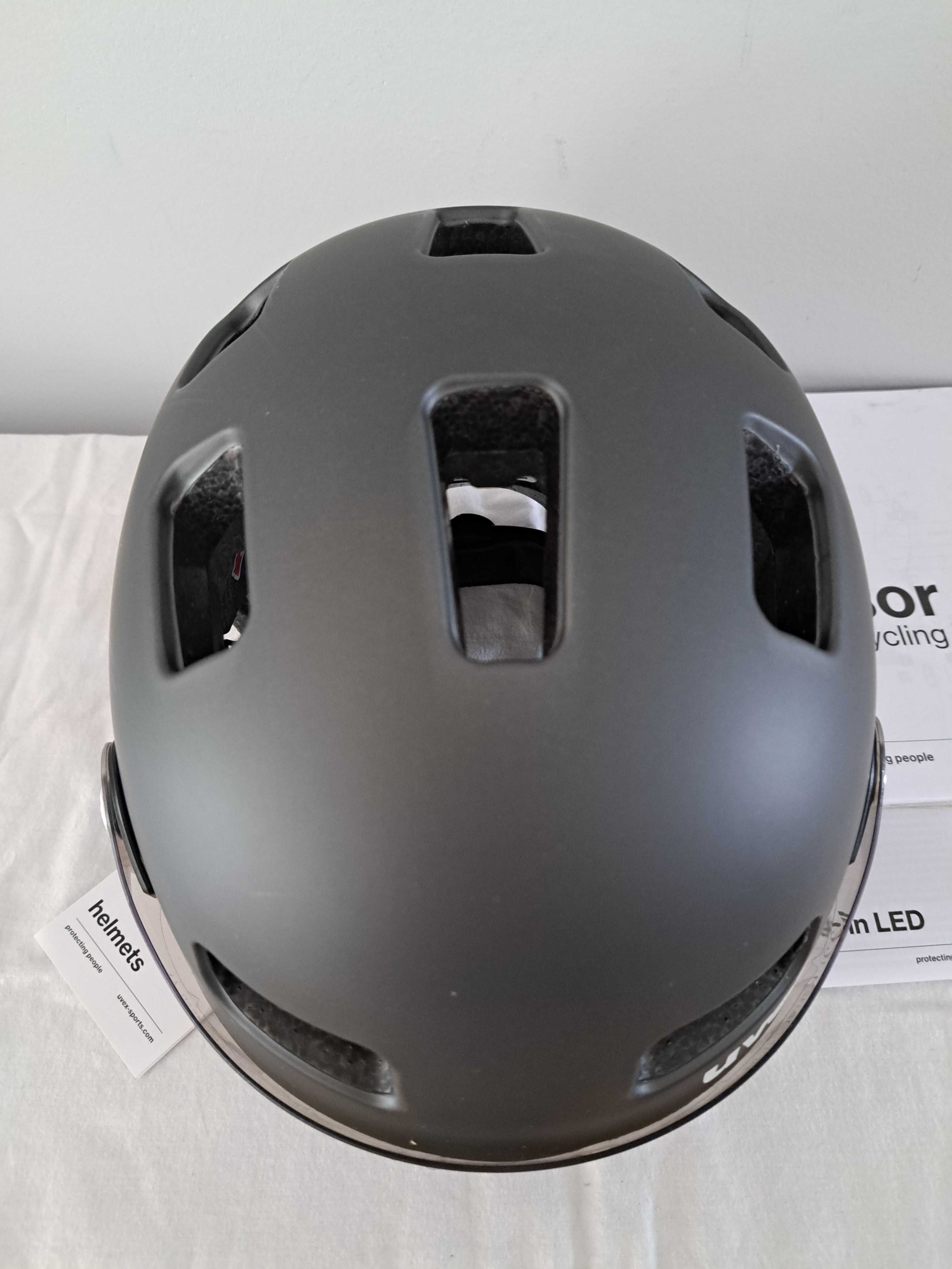 Kask rowerowy Uvex Rush Visor Black Silver Mat L 58-61cm