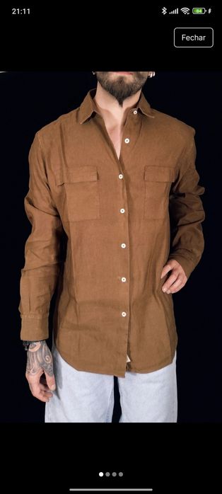 Camisa de Linho Massimo Dutti XL