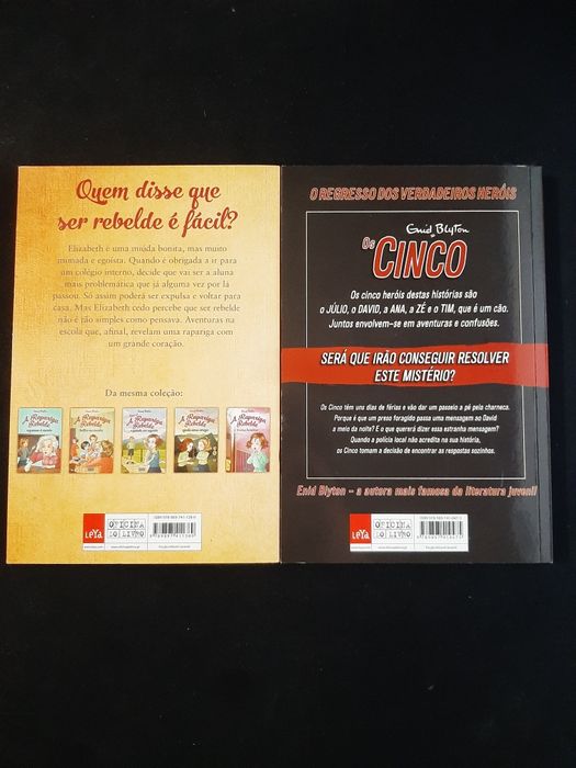 Livros A rapariga rebelde e Os Cinco