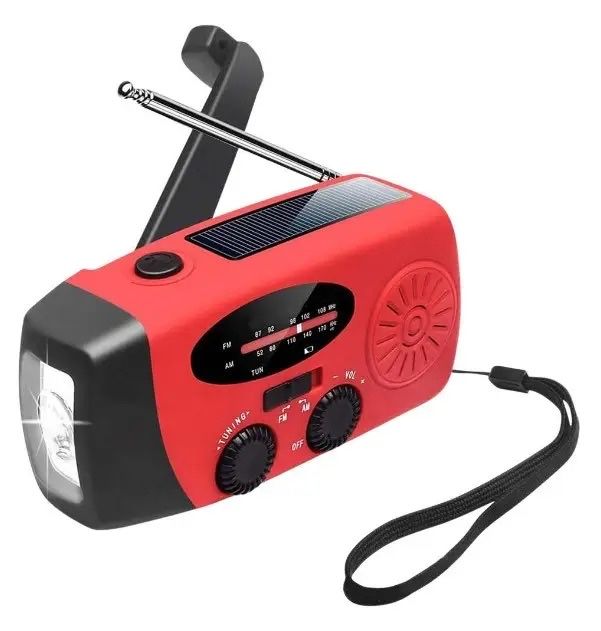 Радіо 4в1 роторное динамо радио с фонариком +